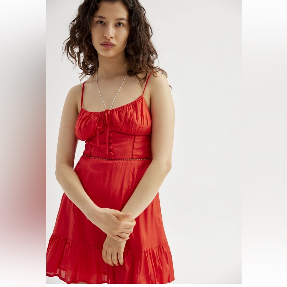 UO SILVA RAYON MINI DRESS